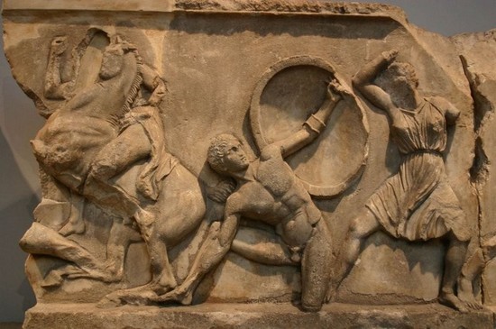 Herakles and the Amazons, Greek, around 350 BC